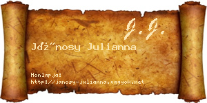 Jánosy Julianna névjegykártya